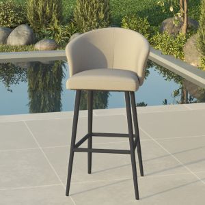 MZ Zen Outdoor Fabric Bar stool - Taupe 