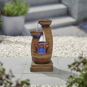 La Hacienda Azure Columns Water Feature Inc LEDS