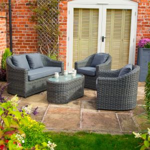 Bunbury Rattan Sofa Set - Grey Weave