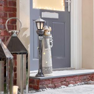 Comet Silver Reindeer with LED Lamp Post - 75cm