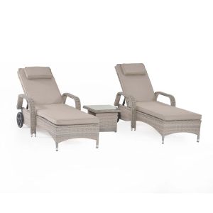 Burford Rattan 3pc Sunlounger Set