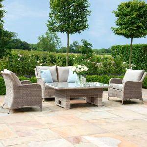 MZ Cotswold 4-6 Seater Rattan Sofa Dining with Rising Table
