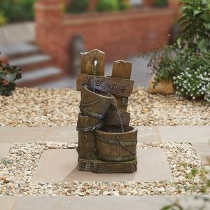 La Hacienda Fence Post Pours Water Feature 