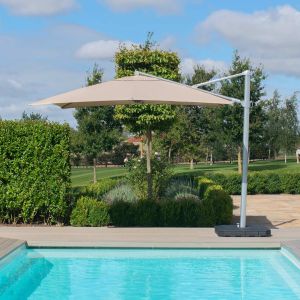 MZ Zeus Square Cantilever Parasol - Beige