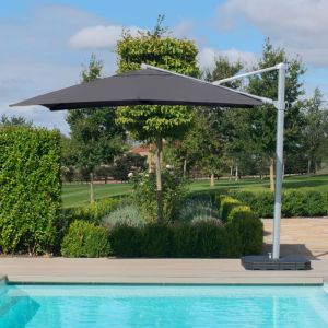 MZ Zeus Square Cantilever Parasol - Grey 