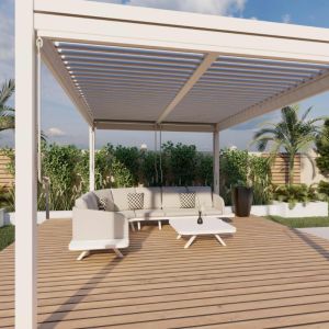MZ Como Aluminium Rectangle Pergola 3m x 4m with 4 Drop Sides 