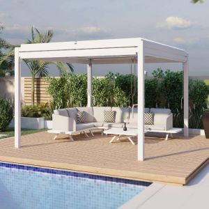 MZ Como Aluminium Square Pergola 3m x 3m with 4 Drop Sides 