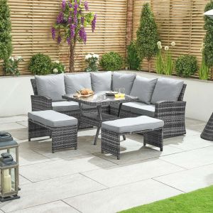 Elara 4-8 Seater Compact Rattan Set  - Grey