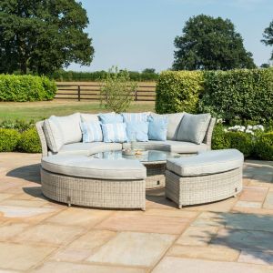MZ Oxford 8 Seater Rattan Lifestyle Suite with Glass Top
