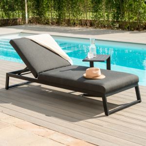 MZ Allure Outdoor Fabric Sunlounger - Charcoal 