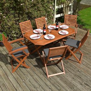 Plumley Garden Dining Set - Grey
