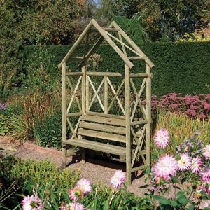 Rowlinson Rustic Seat Arbour