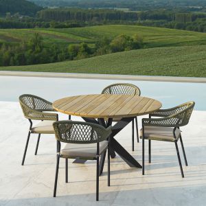 MZ Bali 4 Seater Rope Round Dining Set