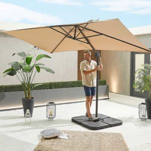Vesta Grey Frame Cantilever Parasol - 3m x 2m Rectangular