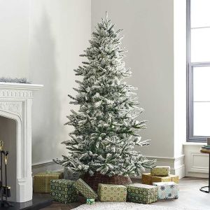 Vixen Lowland Fir Snowy Artificial Christmas Tree -  8ft