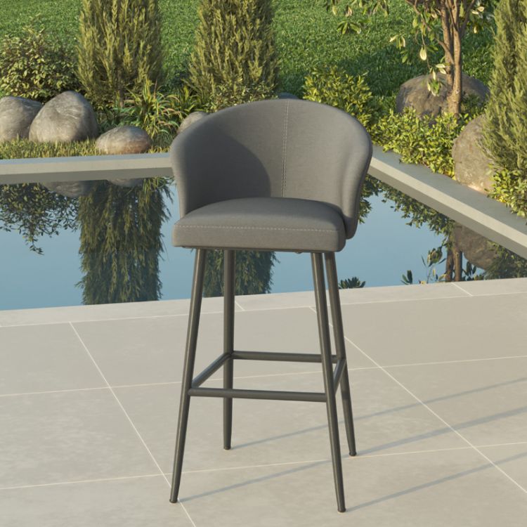MZ Zen Outdoor Fabric Bar Stool- Flanelle 