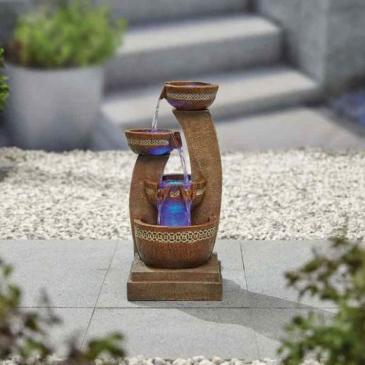 La Hacienda Azure Columns Water Feature Inc LEDS