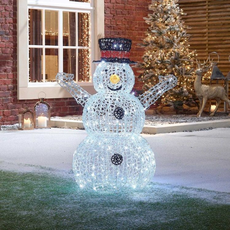 Comet Acrylic Spun Christmas Snowman - 90cm