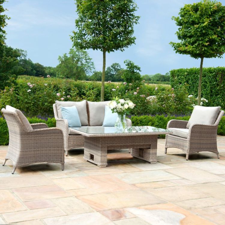 MZ Cotswold 4-6 Seater Rattan Sofa Dining with Rising Table
