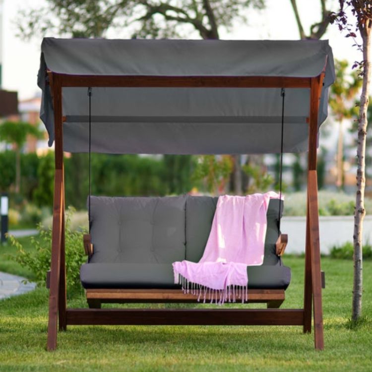 Dove 2 Seater Pinewood Garden Swing 250 - Grey