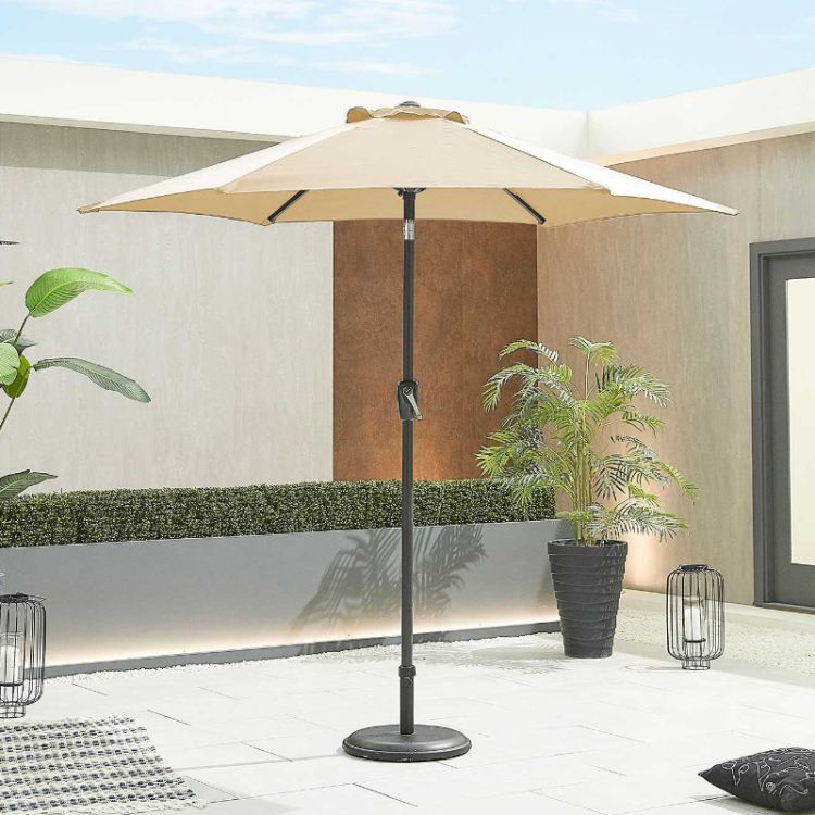 Eros Grey Frame Aluminium Parasol - 2.4m Round
