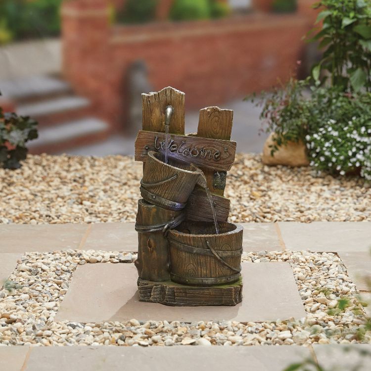 La Hacienda Fence Post Pours Water Feature 