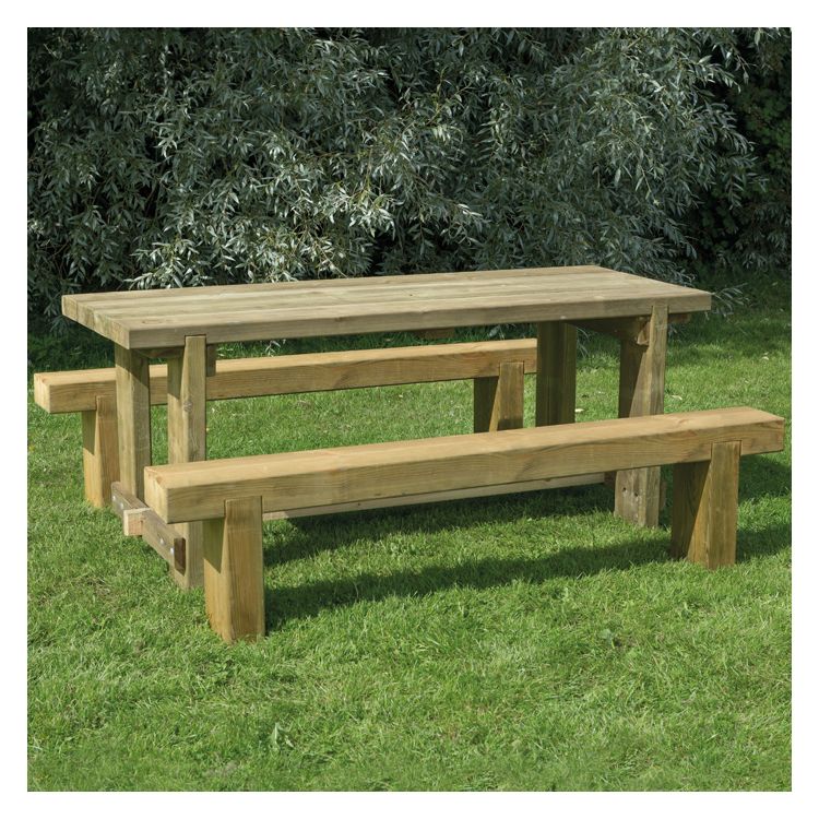 Hartwood 1.8m Refectory Table & Sleeper Bench Set