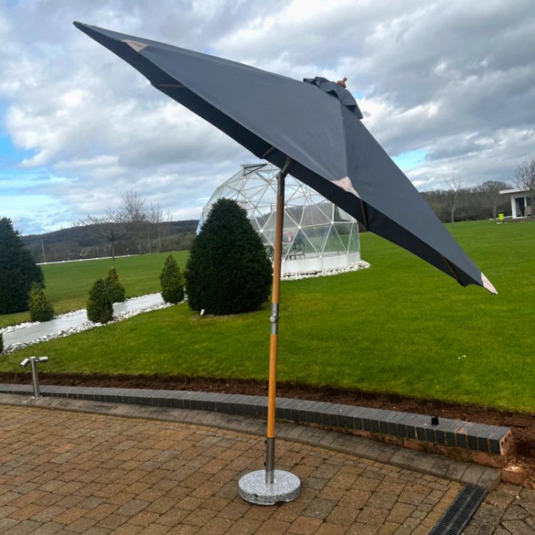 Oren 3m Deluxe Parasol With Crank And Tilt - Grey