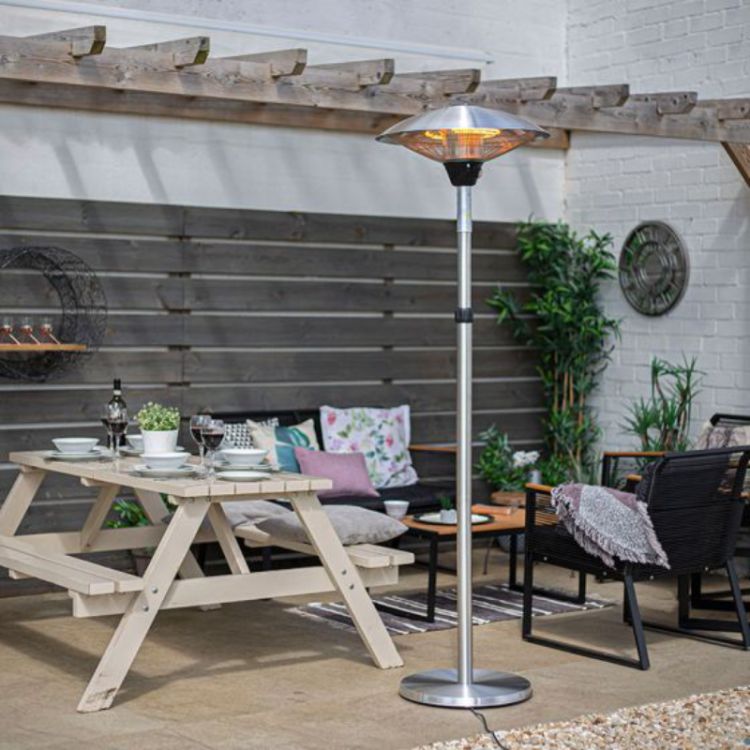 La Hacienda Adjustable Standing Heater - Silver