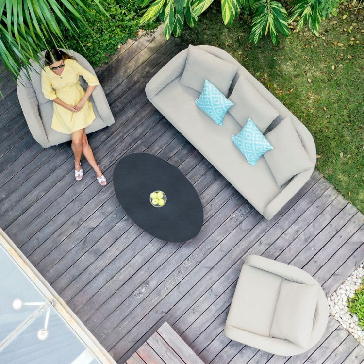 MZ Ambition 5 Seater Outdoor Fabric Sofa Set - Oatmeal