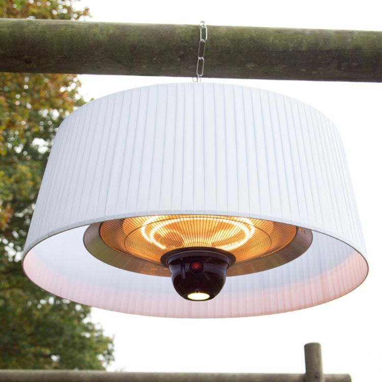MZ Lyra Hanging Electric Patio Heater - 1800W - White 