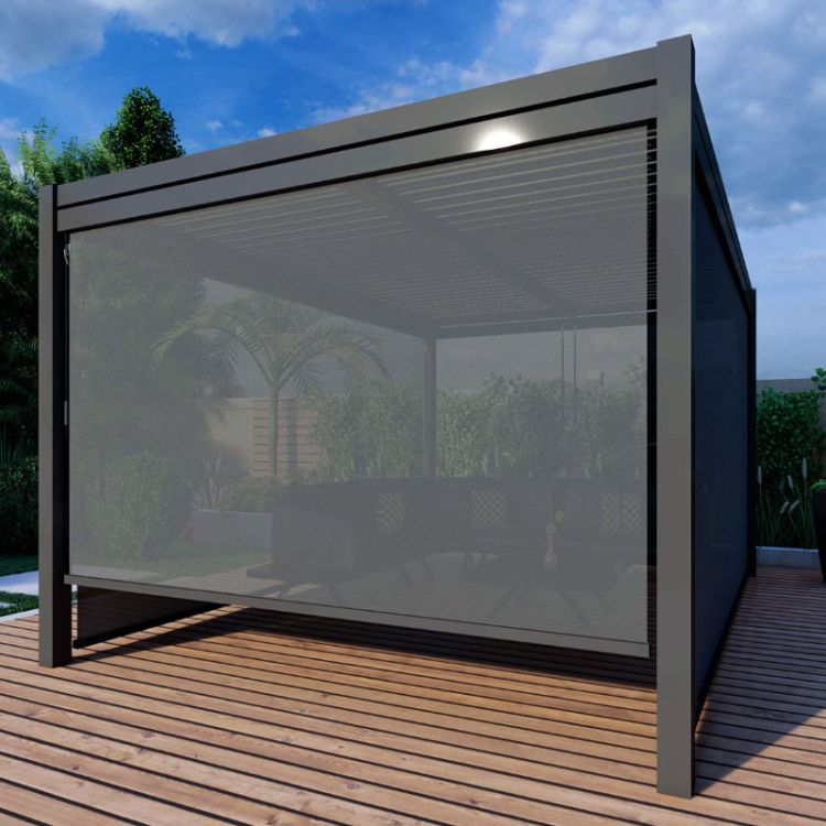 MZ Como Aluminium Square Pergola 3m x 3m with 4 Drop Sides 