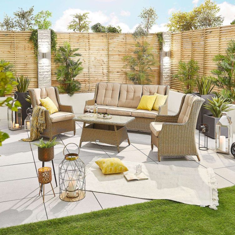 Europa 5 Seater Rattan Sofa Set - Willow