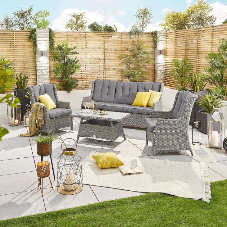 Europa 5 Seater Rattan Sofa Set - White Wash