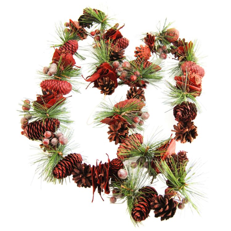 Obourne Red Pinecone Christmas Garland 
