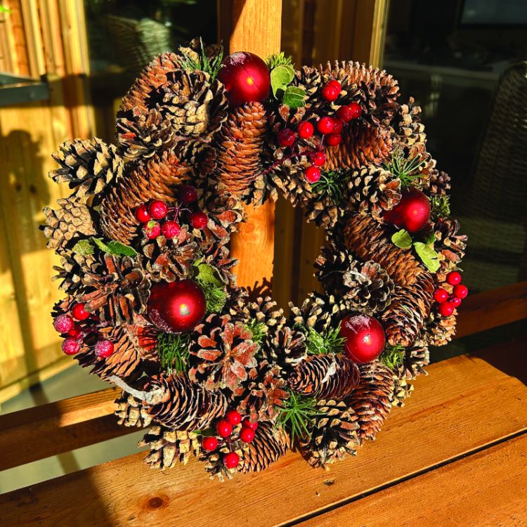Osbourne Frosted Red Berry Christmas Wreath - 35cm