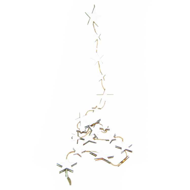 Osbourne White Wood Star LED Christmas Garland - 220cm