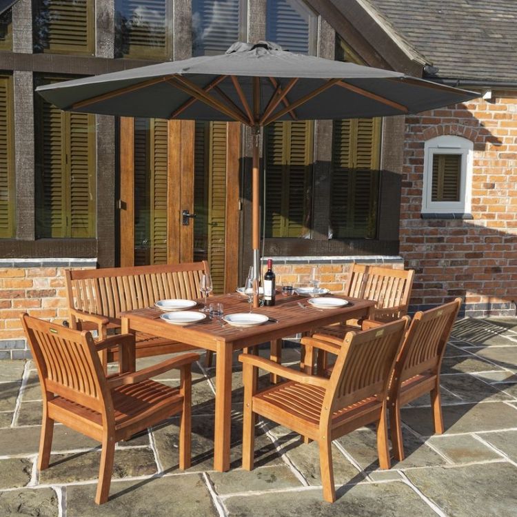 Willington Grey 2.7m Wooden Parasol