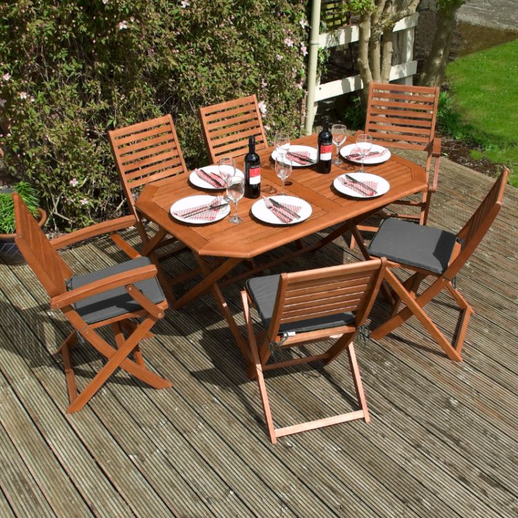 Plumley Garden Dining Set - Grey