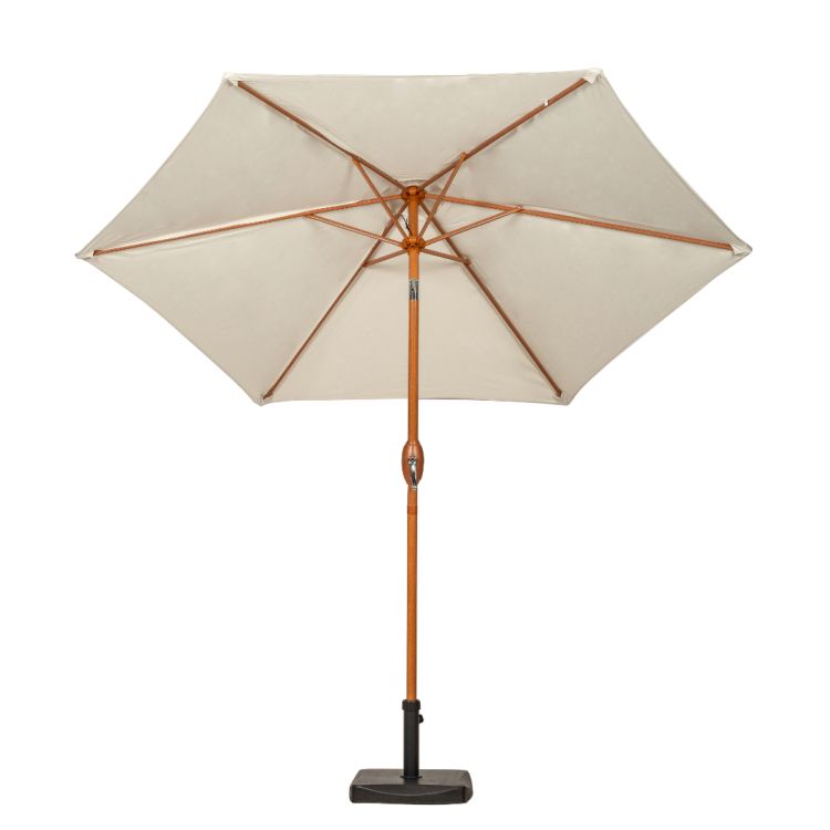 RC 2.5m Woodlook Crank And Tilt Parasol - Ivory 