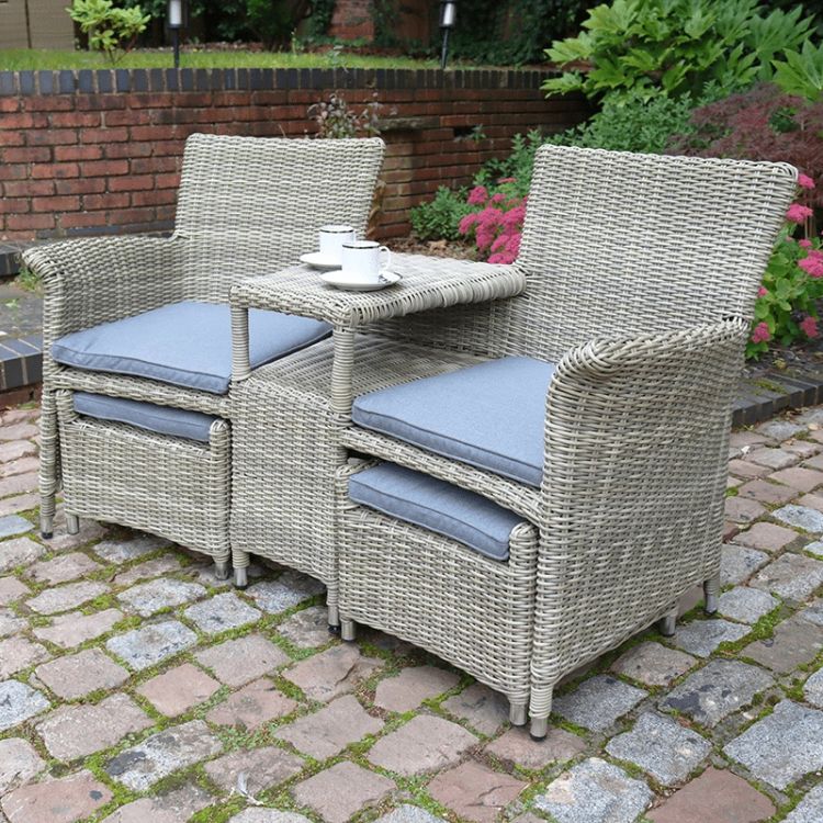 RC Wentworth 2 Seater Rattan Companion Set with Pull-Out Footstools