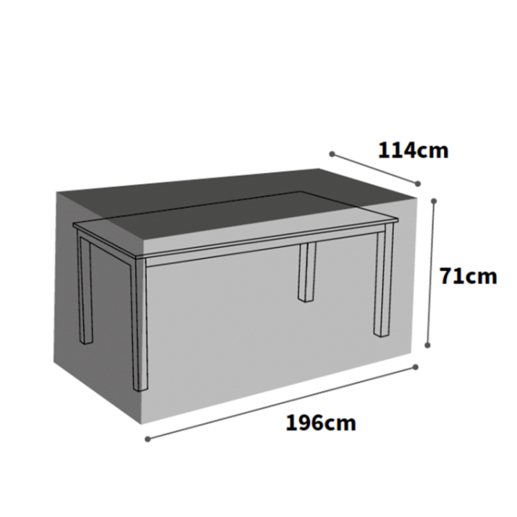 Ultimate Protector Rectangular Table Cover - 8 Seat - Charcoal