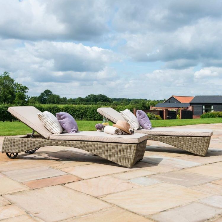 MZ Winchester 3pc Rattan Sunlounger Set